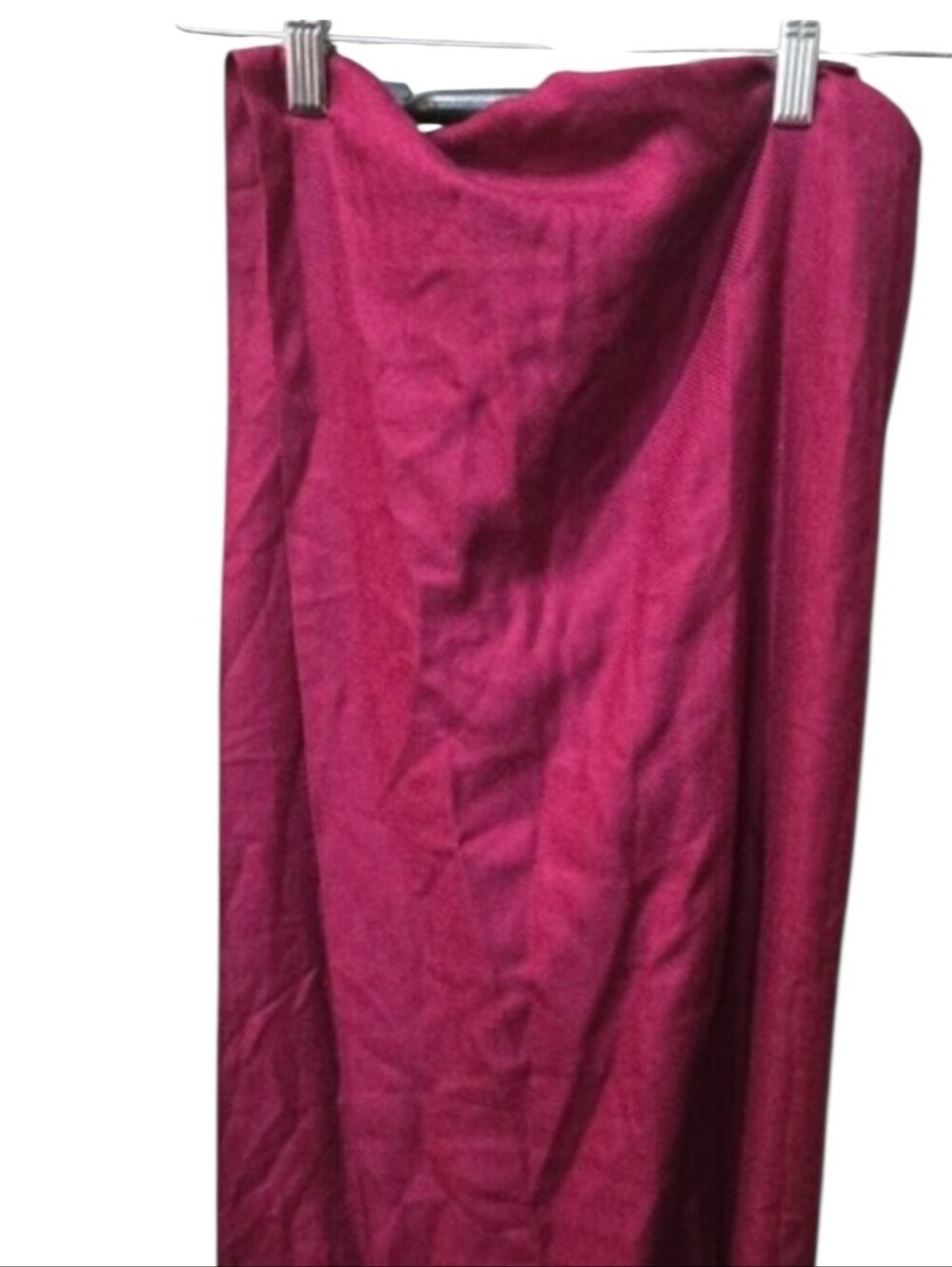 Amicale Cashmere Merino Wool Blend Fringe Scarf Wrap Shawl Burgundy 17x68